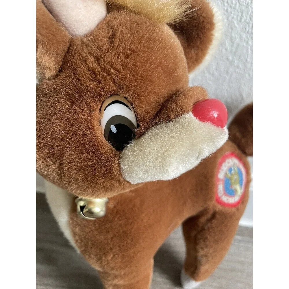 Vintage applause Rudolph Red Nose Reindeer With Original Ear Tag plush 12” EUC